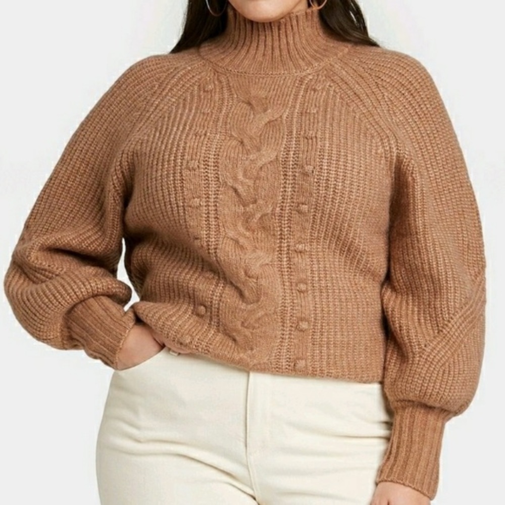Chunky knit high neck sweater size X